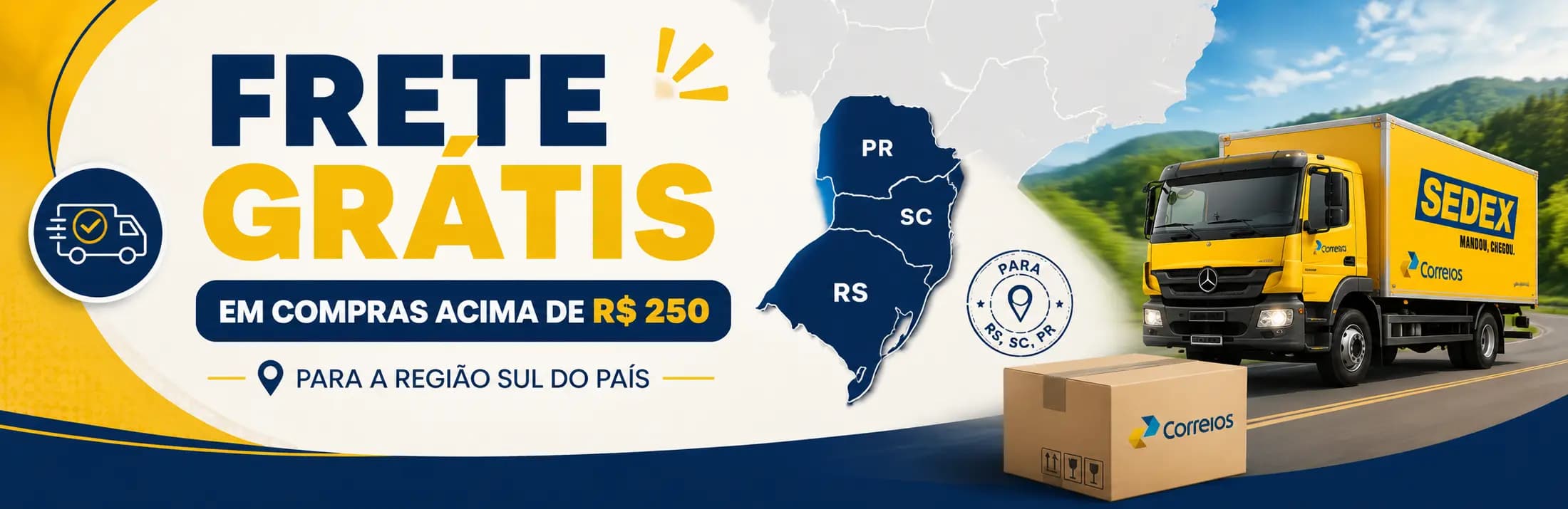 Frete grátis para a região Sul